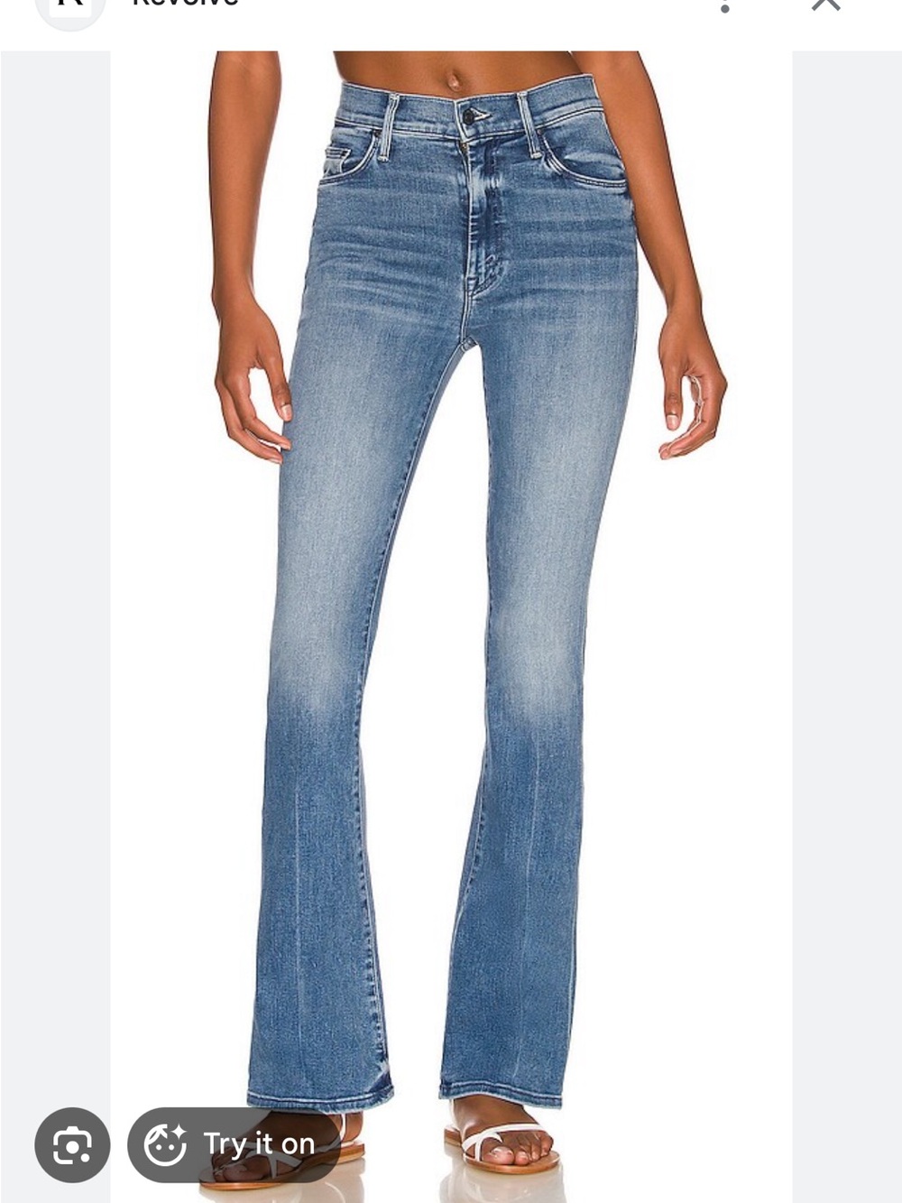 MOTHER High-Rise Flare Jeans in Medium Blue Wash-  WEEKENDER